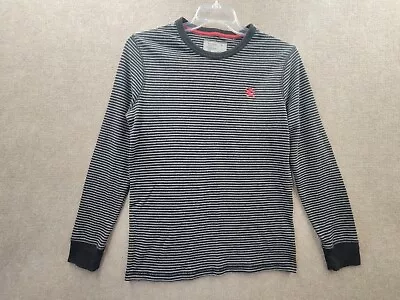 Express Waffle Knit T-Shirt Adult M Black White Striped Long Sleeve Casual Mens • $9.50