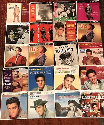 ELVIS PRESLEY: Lot Of 20 EXTENDED PLAY 45 Records With Picture Sleeves RARE • $450