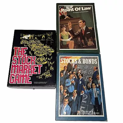 Vintage 60s 70s 3M Bookshelf Lot - STOCKS BONDS POINT OF LAW STOCK MARKET GAME • $79.99