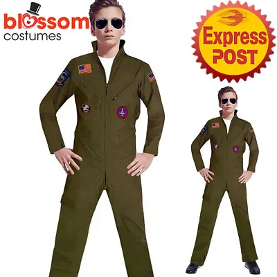 CK2173 Aviator Air Force Fighter Pilot Jumpsuit Military Boys Book Week Costume • $37.95