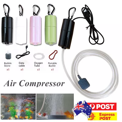 $11.99 • Buy Aquarium Oxygen Air Pump Fish Tank USB Power Silent Air Compressor Aerator AU