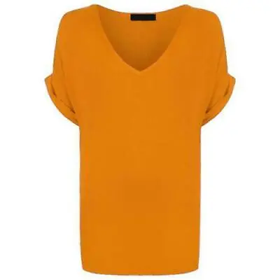£7.99 • Buy Women Ladies Baggy Oversized Loose Fit Turn Up Batwing Sleeve V Neck Top T-shirt