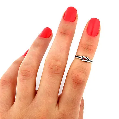 Sterling Silver 925 Knuckle Ring Infinity Love Knot Adjustable Midi Ring T88 • $15.99