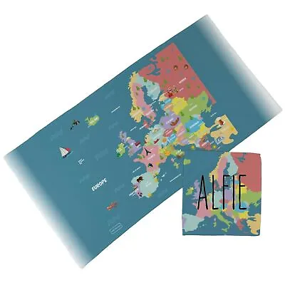 Personalised Children's Towel & Face Cloth Pack - Europe Map • £18.99