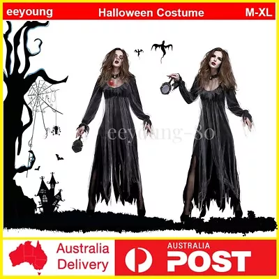 Adults Zombie Graveyard Corpse Bride Womens Horror Halloween Fancy Dress Costume • $32.17