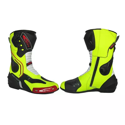 Kwisy Motorbike Leather Shoes Riding Motorcycle Racing Boots Original Leather • $130