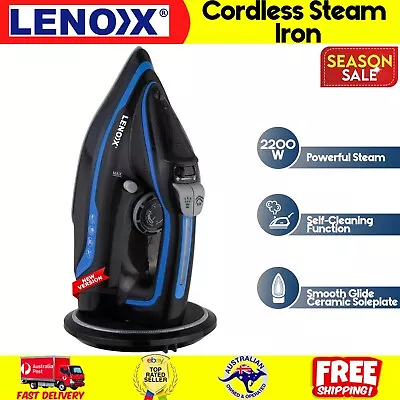 Lenoxx Cordless Steam Iron Smooth Glide Ceramic Soleplate W/ 360° Charging Base • $90.89