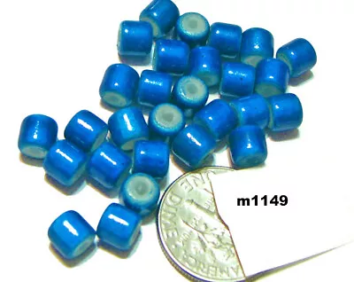 Glass Lined Tube Beads VIBRANT BLUE 5mm Lot Of 75  NOS Destash M1149 • $0.99