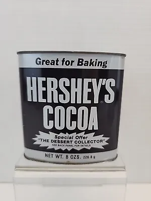 Vtg Hershey's Cocoa Empty Metal Tin 8 Oz Container W/Dessert Collector Offer Ad • $9.99