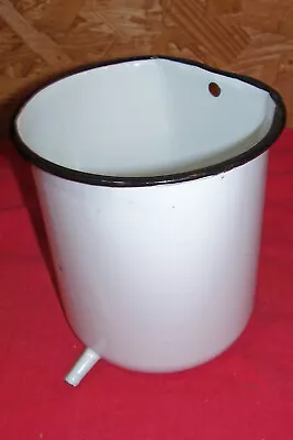 Vintage White Enamel Maple Syrup Tree Can Pail Bucket Tin Catch Old Container • $39.95