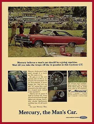 1967 Mercury Cyclone GT NEW Metal Sign:  The Man's Car  - Red W/ Black Top • $19.88