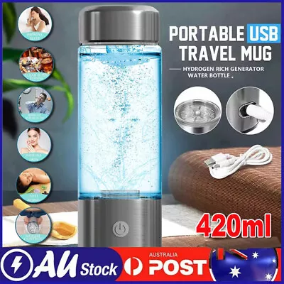 420ml Portable Hydrogen Rich Alkaline Water Ionizer Generator Bottle Cup Mug • $18.99