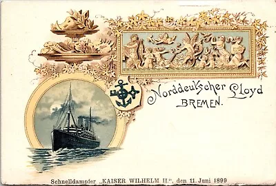 Express Steamer Kaiser Wilhelm II Jun 11 1899 North German Lloyd Bremen UDB Unp • $9