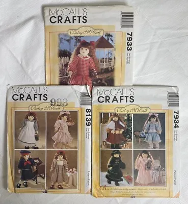 McCall's Crafts Betsy McCall 18  Doll & Clothes Sewing Patterns Lot Of 3 Uncut • $13.59