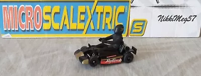 Micro Scalextric Go Super Kart Black 12v 1:64 Pilot 7 Project Needs Spares Used • £14.95