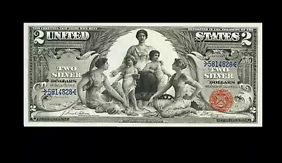 Reproduction Rare USA America Banknote $2 Dollar 1896 Silver Certificate UNC • £10.49