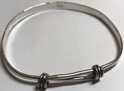Modernist Ed Levin New York Sterling Silver Hammered Adjustable Bangle Bracelet • $325