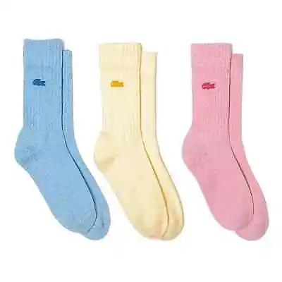 Lacoste Socks - Lacoste Sport Socks 3 Pack - RA6868  - Yellow Pink Sky - BNWT • £44.99