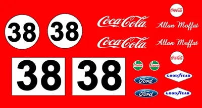 #38 Allan Moffat Coca Cola Trans Am Mustang 1/18th Scale Waterslide Decal • $10.99