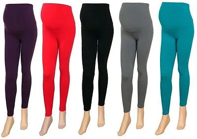 Women's Ladies Full Length Viscose Over The Bump  Maternity Leggings   • £6.45