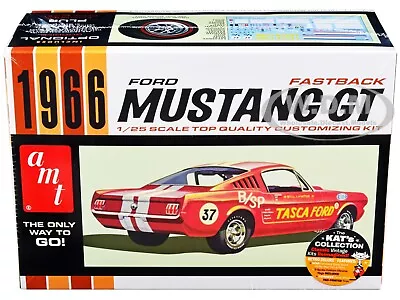 Skill 2 Model Kit 1966 Ford Mustang Gt Fastback 1/25 Scale Car By Amt Amt1305 • $32.99