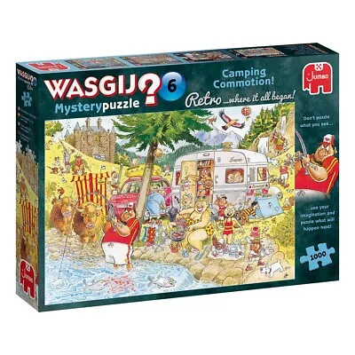 Jumbo | Wasgij? Retro Mystery Puzzle 6 Camping Commotion! | 1000 Pieces | Puzzle • £11.95