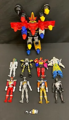 Bandai Power Rangers Action Figures Lot Vivix Megazord Bones Dino Charge Gold  • $59.99