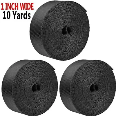 10/20/30 Yards 1inch Wide Black Nylon Heavy Webbing Strap Heavy Duty Sturdy • $7.95