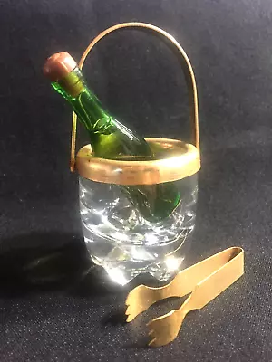 Miniature Champagne Bucket With Ice Tongs Toy / Play Size Vintage From Portugal • $24