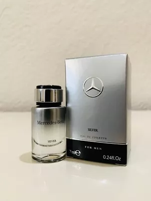 MERCEDES BENZ SILVER MENS PERFUME EAU DE TOILETTE .24FL.OZ 7mLe COLOGNE(NEW) • $19.99