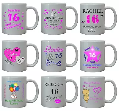 16th BIRTHDAY GIRLS GIFT FOR HER MUG PERSONALISED AGE 16 DAUGHTER FRIEND SISTER • £10.95