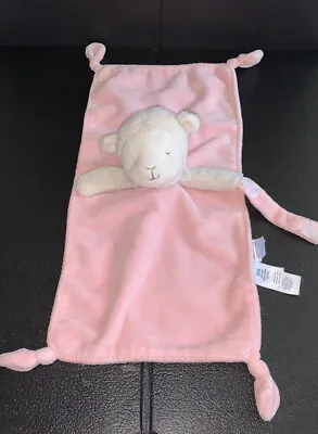 Carter’s Lamb Pink Baby Blanket Rattle Knotted Knots Pacifier Holder Sheep 16x8 • $7.47