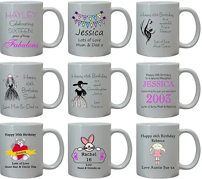 PERSONALISED 16th BIRTHDAY GIFT FOR HER GIRL MUG TEENAGER GRAND DAUGHTER AGE 16 • £10.95