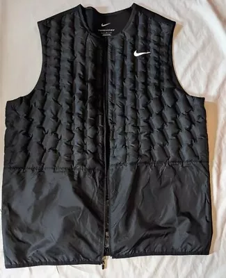 Size Large Mens Nike Therma-FIT Repel Full-Zip Down Golf Vest Black~DX6078-010 • $91.95