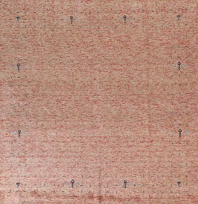 Abstract Gabbeh Square Rug 8x8 Wool Hand-knotted Indian Carpet  • $632