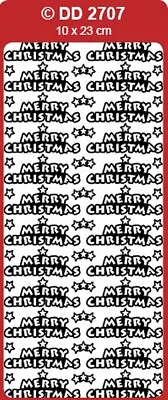 £1.10 • Buy D2707: Joined Merry Christmas With Star 17mm 1.7cm Peel Off Stickers Card Making