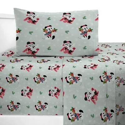 Disney TWIN MICKEY MOUSE GET FESTIVE FLANNEL KIDS' SHEET SET • $24.99