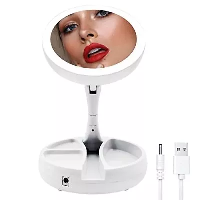 Lighted Makeup Mirror With Magnification 1x/10x Magnifying 21 Led Lights Tra... • $24.71