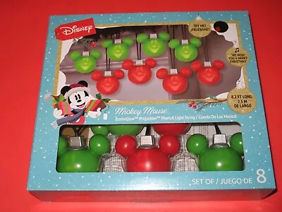 Disney Christmas Mickey Mouse Projection 8 Musical Light String Length 8.2 Ft • $34.99