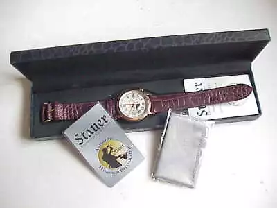 Stauer Mens Watch W Moon Dial Day Date.. MIB • £55.95