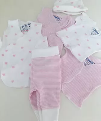 5lbs Tiny Early Prem Preemie Jojo Maman Bebe Baby Girl Clothes Bundle Pink White • £9.99