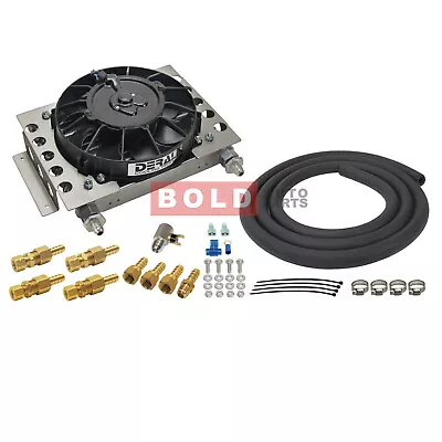 Derale 13950 15 Row Atomic Cool Plate & Fin Remote Transmission Cooler Kit -6AN • $248.99
