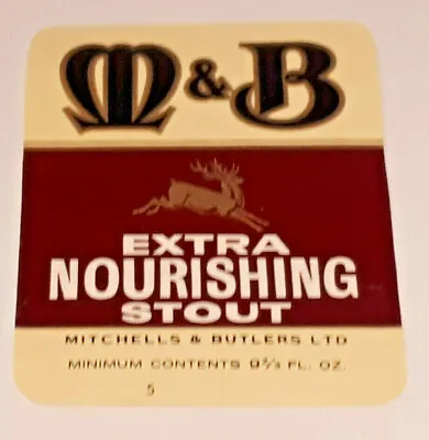 Mitchell & Butler - M&B - Extra Nourishing Stout - Beer Label 1960's • $2.84