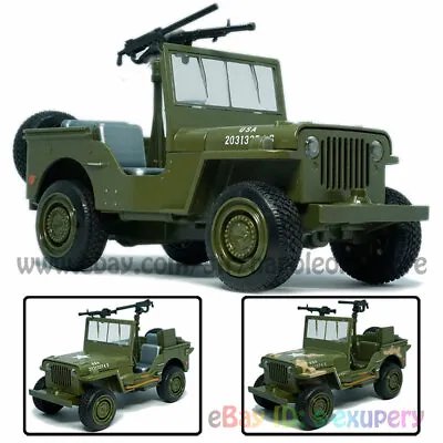 1:24 Jeep Willys MB WWII US Military Vehicle Model Car Diecast Collection Gift • $39.45