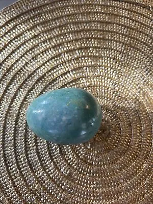 Green Teal  MARBLE GRANITE ALABASTER DECORATIVE EASTER EGG  3  • $7