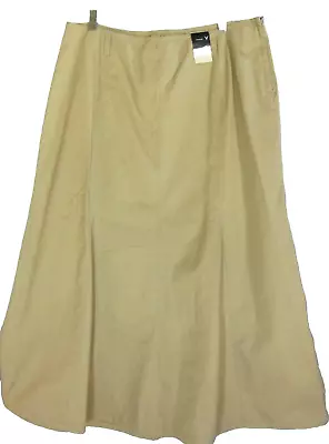 Venezia By Lane Bryant Skirt 16 Tan Maxi Flared Side Zip NWT • $19.98