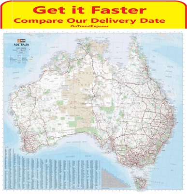 $55.95 • Buy Australia Wall Map Laminated 1000mm X 875mm By Hema Road Maps