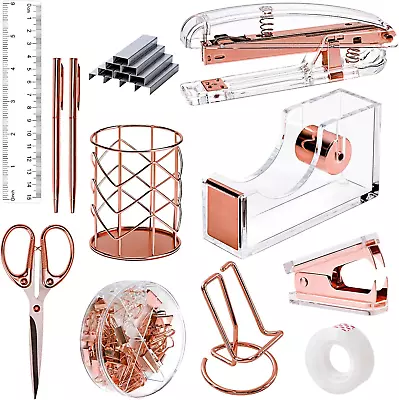 EOOUT Rose Gold Desk Accessories Office Supplies And Accessories Set Acrylic S • $24.99