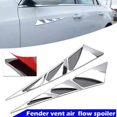 2pcs  Chrome Car Auto Air Flow Fender Side Vent Decoration Stickers Accessories • $7.89