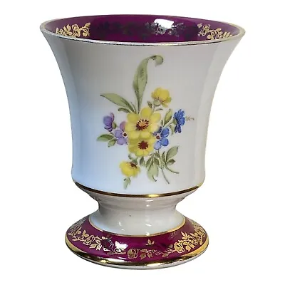 LIMOGES FRANCE MEISSNER FLORAL VASE 9cm • £12.22